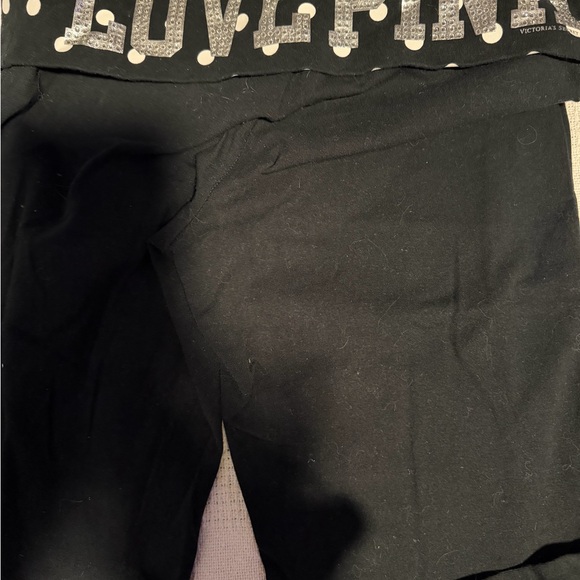 PINK Victoria's Secret Black and Silver Kids Leggings - Picture 4 of 5